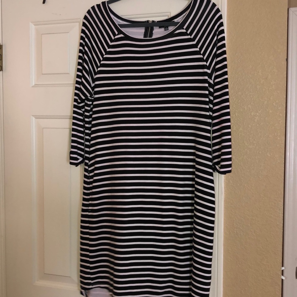 Black and white stripe dress